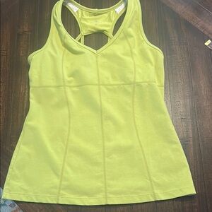 Athleta Yellow Fitted Cut Out Tank Top